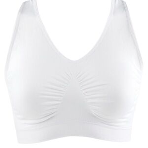 Rhonda Shear White Seamless Racerback Ahh Bra 1X